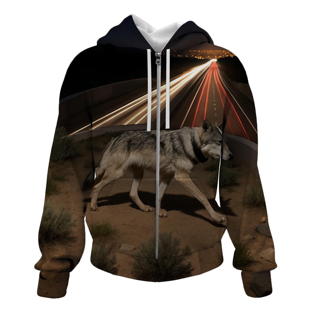 Highway Overpass Wolf Crossing premium hoodies