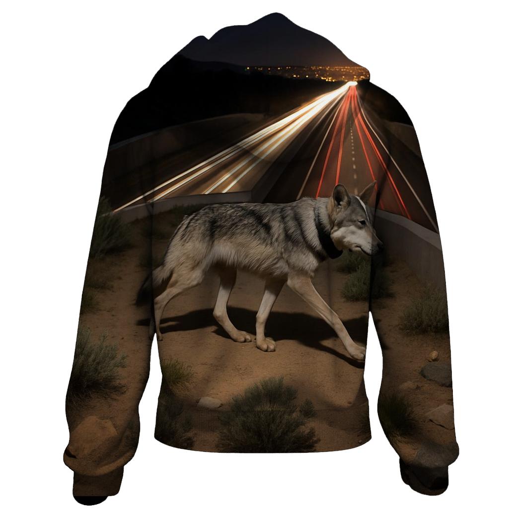 Highway Overpass Wolf Crossing premium hoodies
