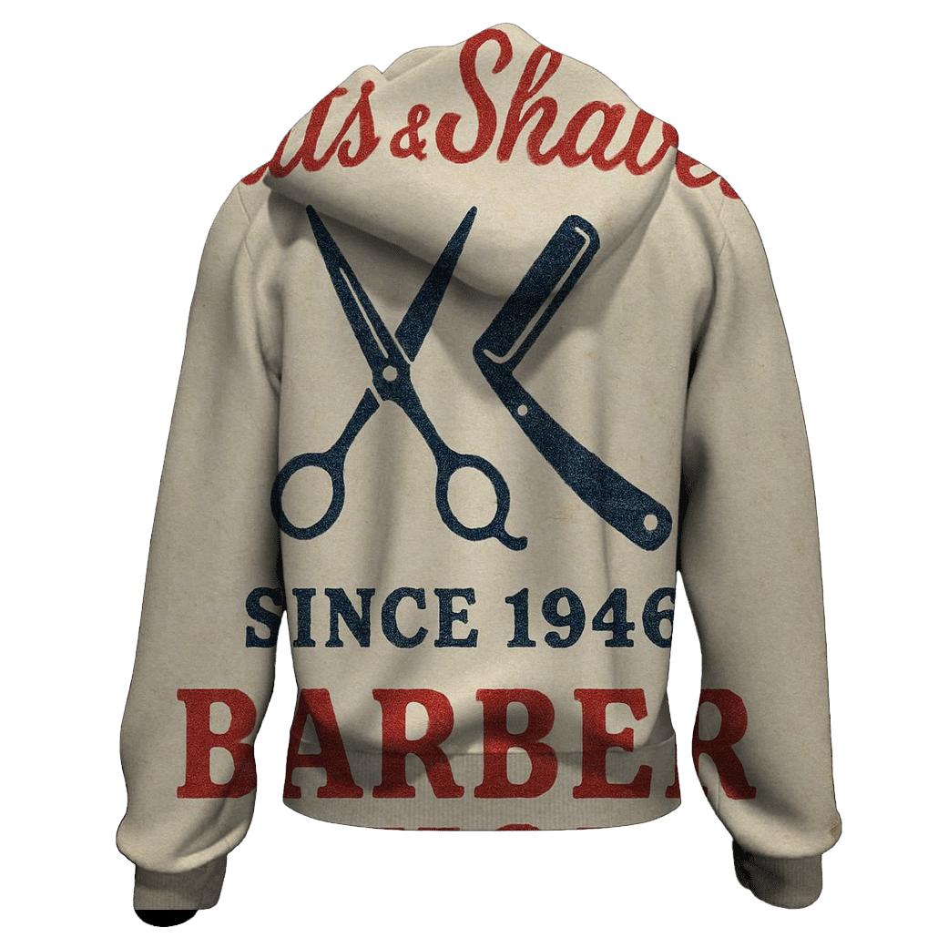 Classic Barber Shop Ticket Stub zip-up hoodies