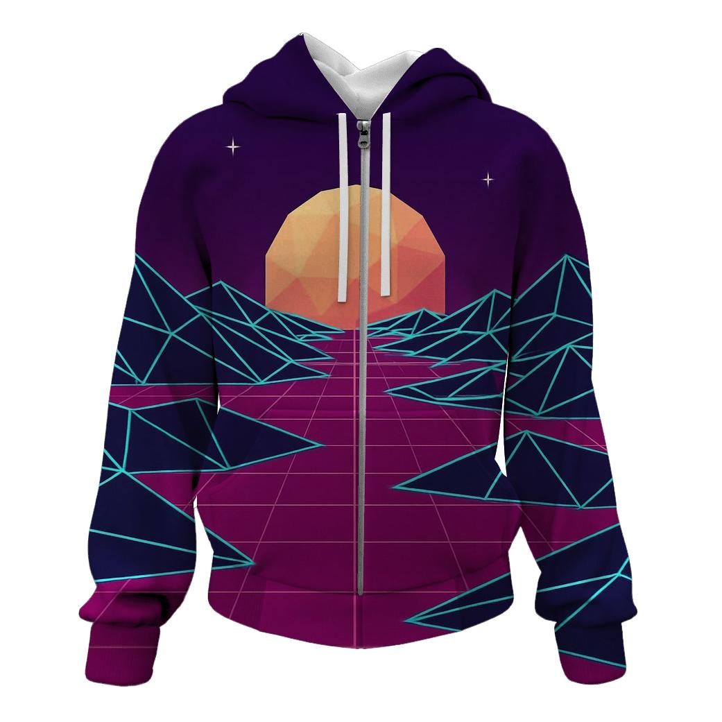 Digital Wireframe Desert graphic hoodies