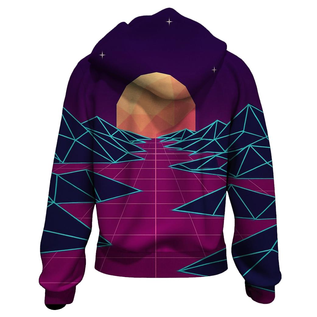 Digital Wireframe Desert graphic hoodies