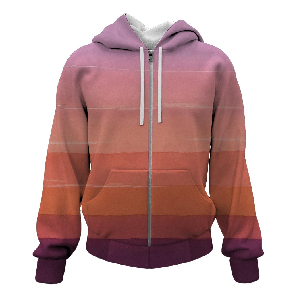 Sunset Horizon Overdye Stripes designer hoodies