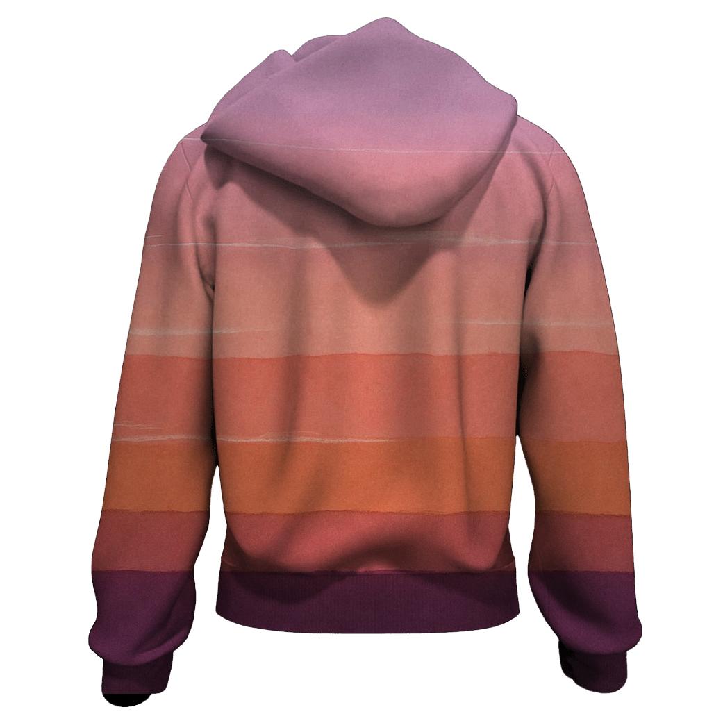 Sunset Horizon Overdye Stripes designer hoodies