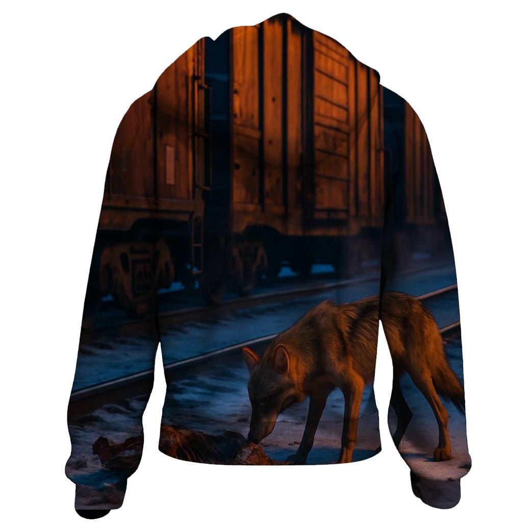 Industrial Rail Yard Scavenger Wolf hoodie trends