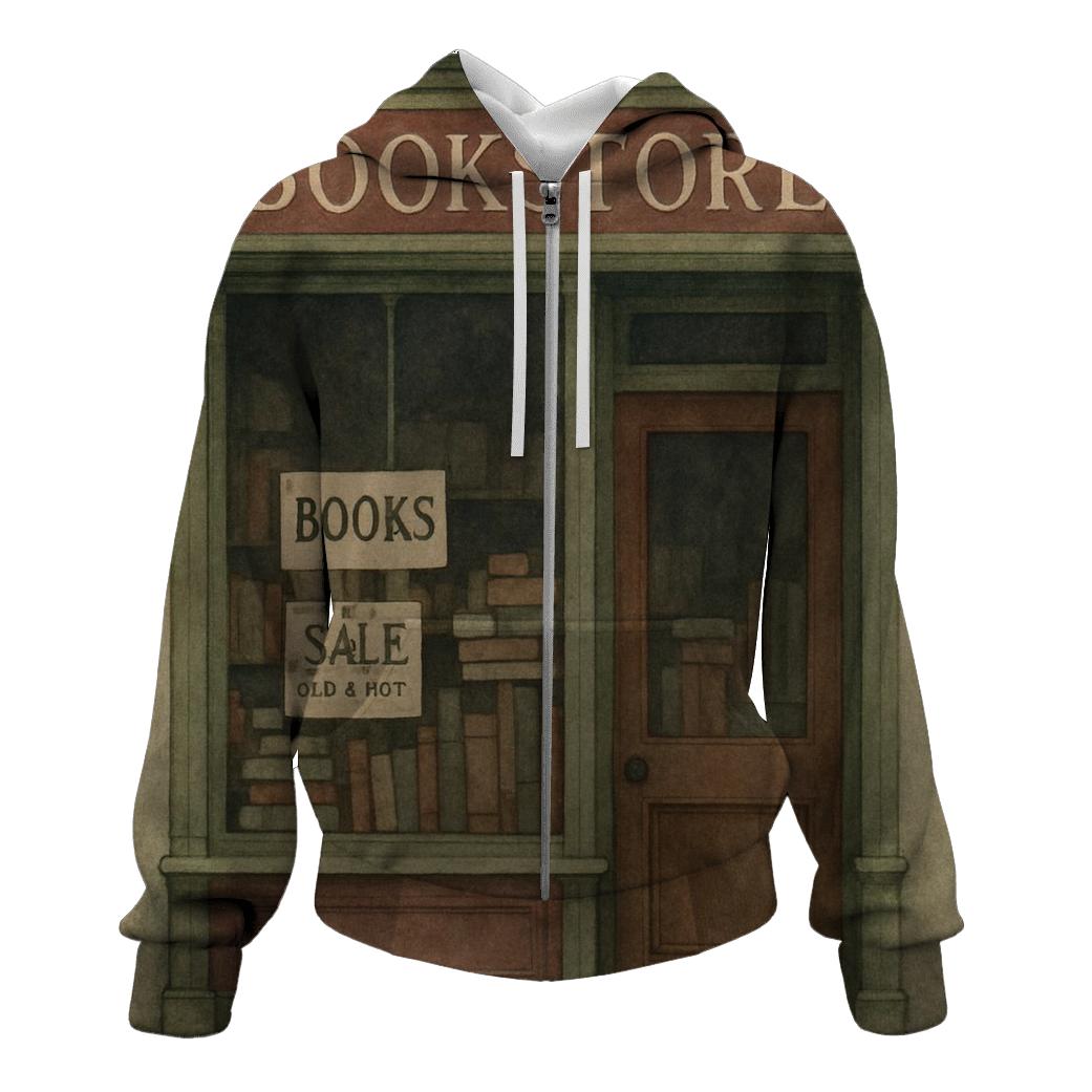 Vintage Bookstore Window Display hoodie styles