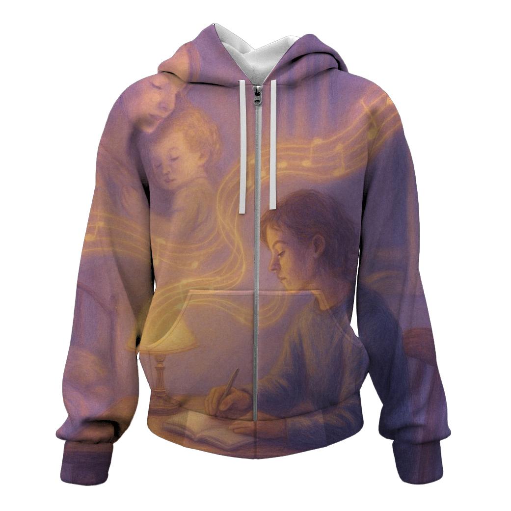 When Her Lullaby Becomes Your Inner Voice embroidered hoodies