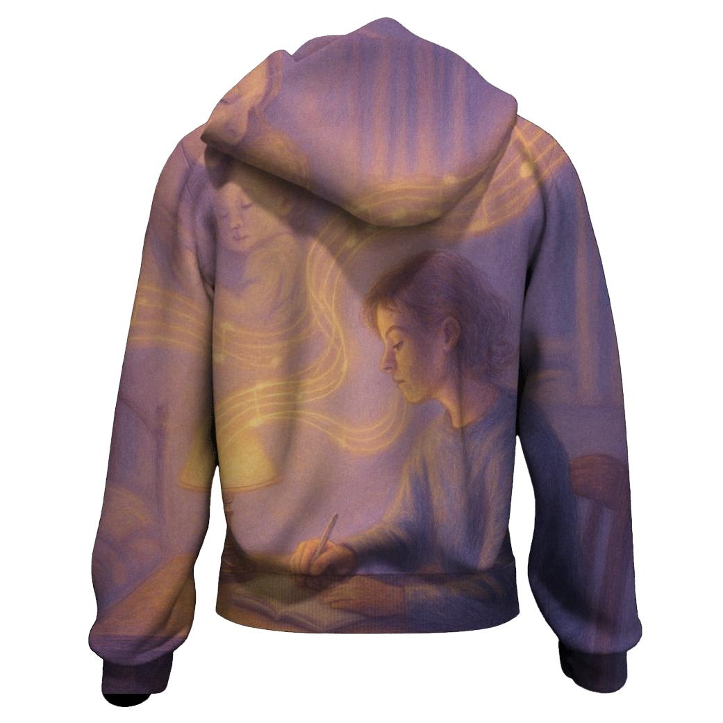 When Her Lullaby Becomes Your Inner Voice embroidered hoodies