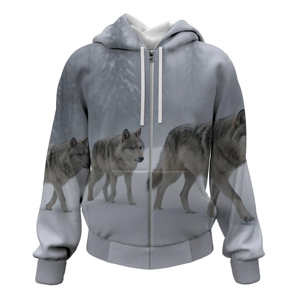 Pack Ascent Gray Wolves Snow Slope hoodie styles