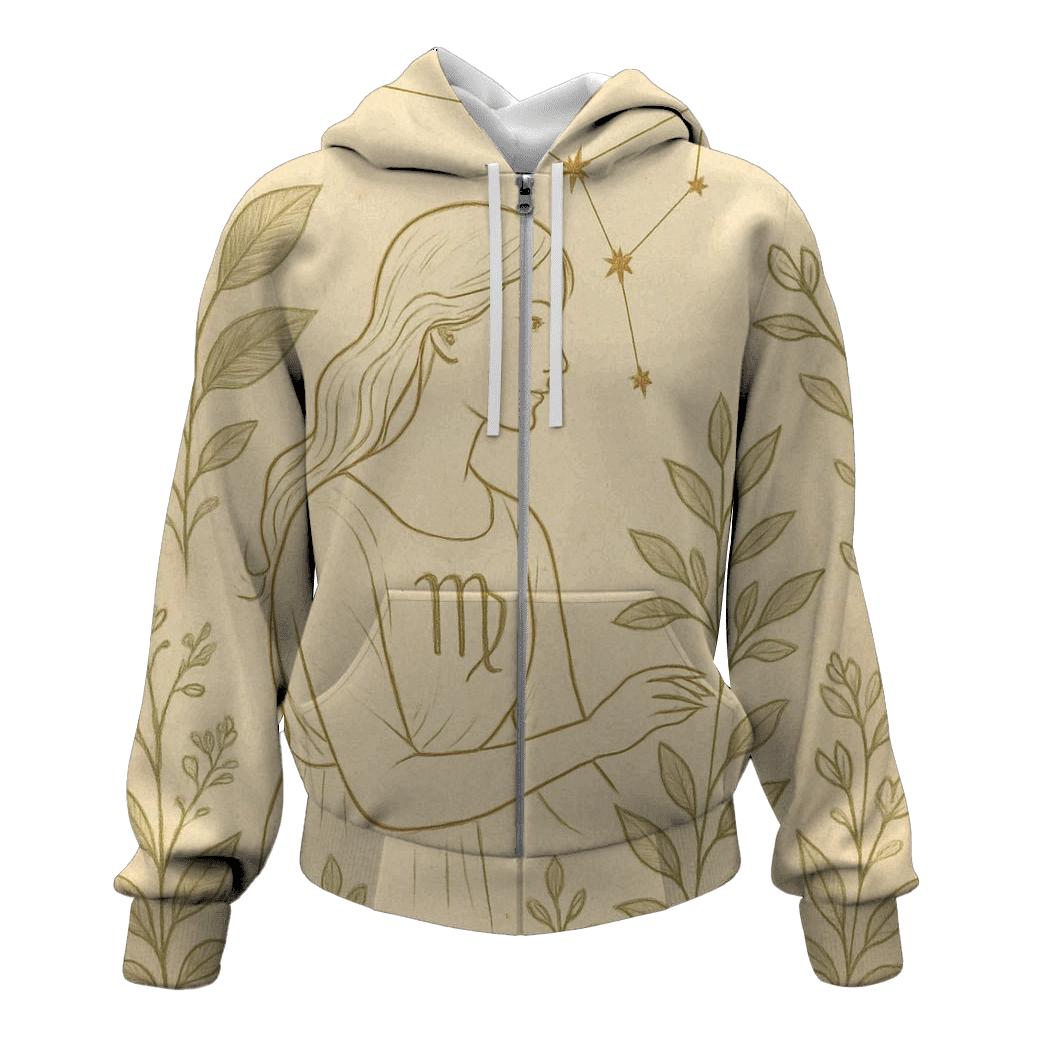 Virgo Celestial Herbarium Chart graphic hoodies
