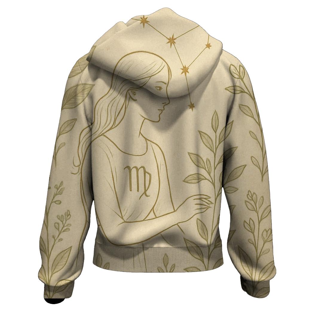 Virgo Celestial Herbarium Chart graphic hoodies