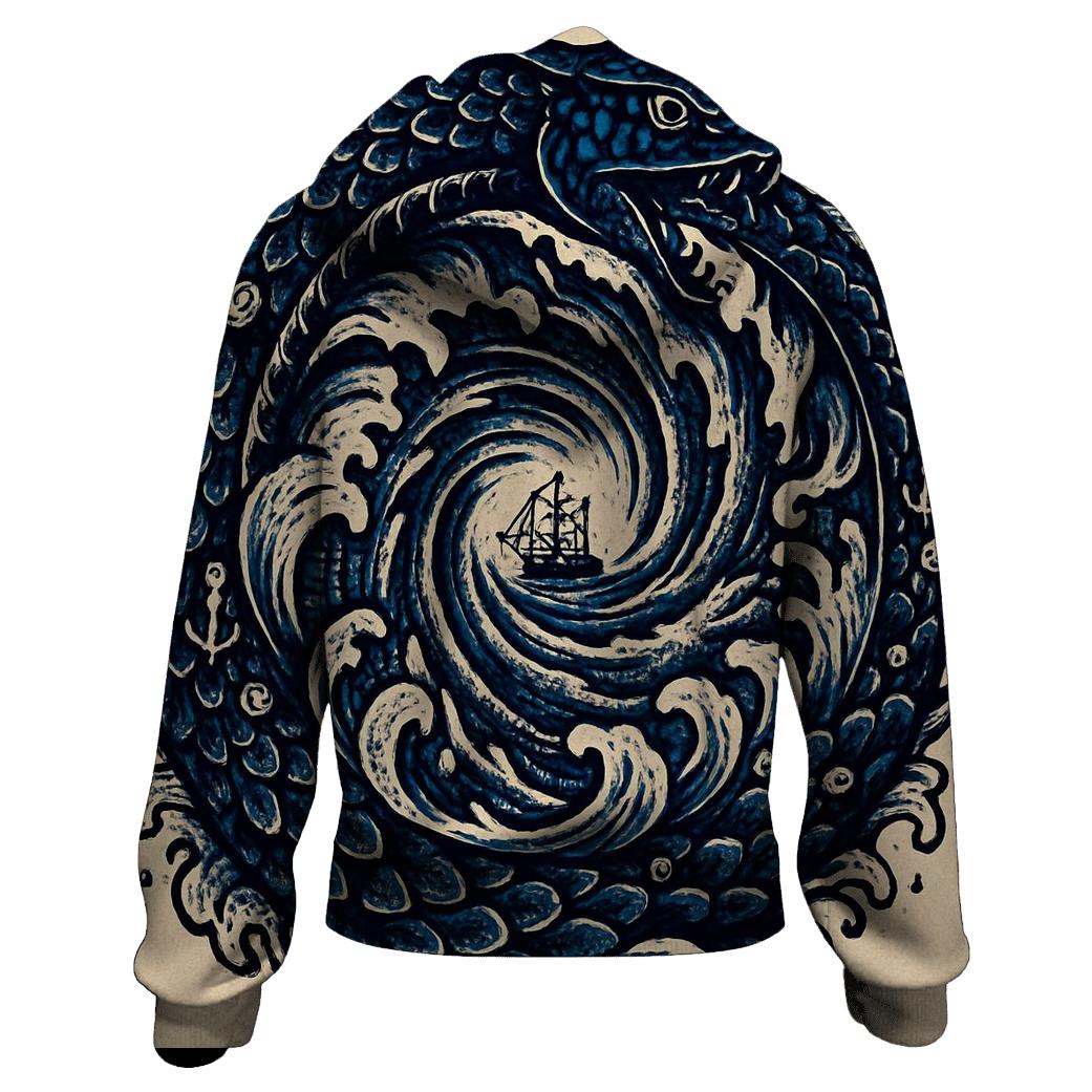 Ocean Maelstrom Leviathan Ouroboros pullover hoodies