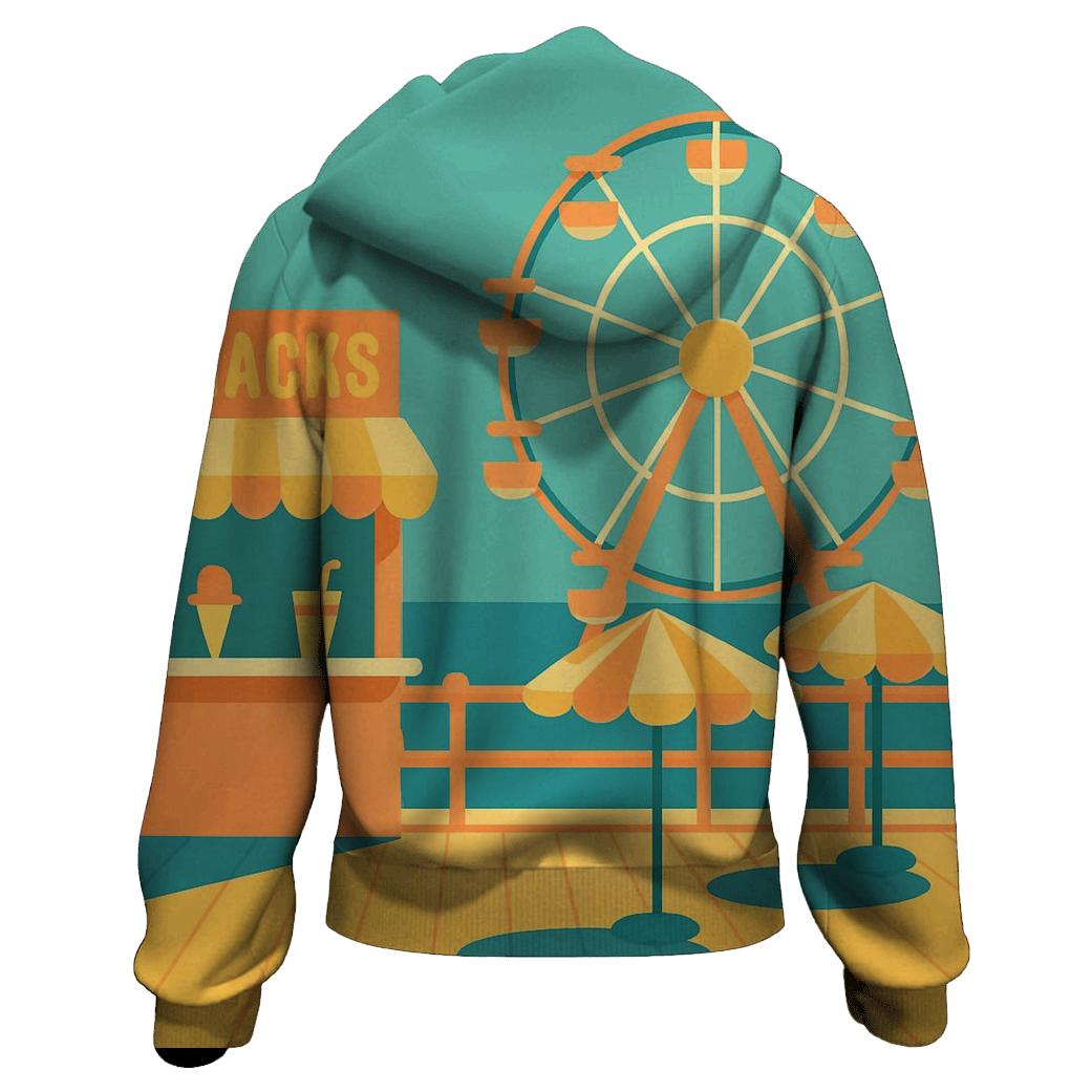Retro Beach Boardwalk Day embroidered hoodies