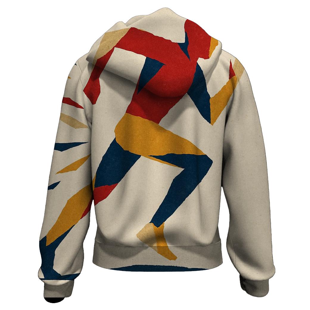 Kinetic Paper Collage Runner zip-up hoodies