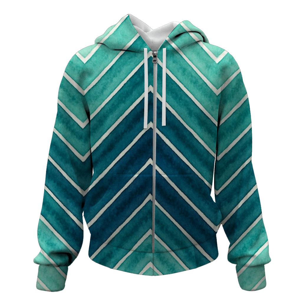 Chevron Aurora Accordion Fold hoodies fashion