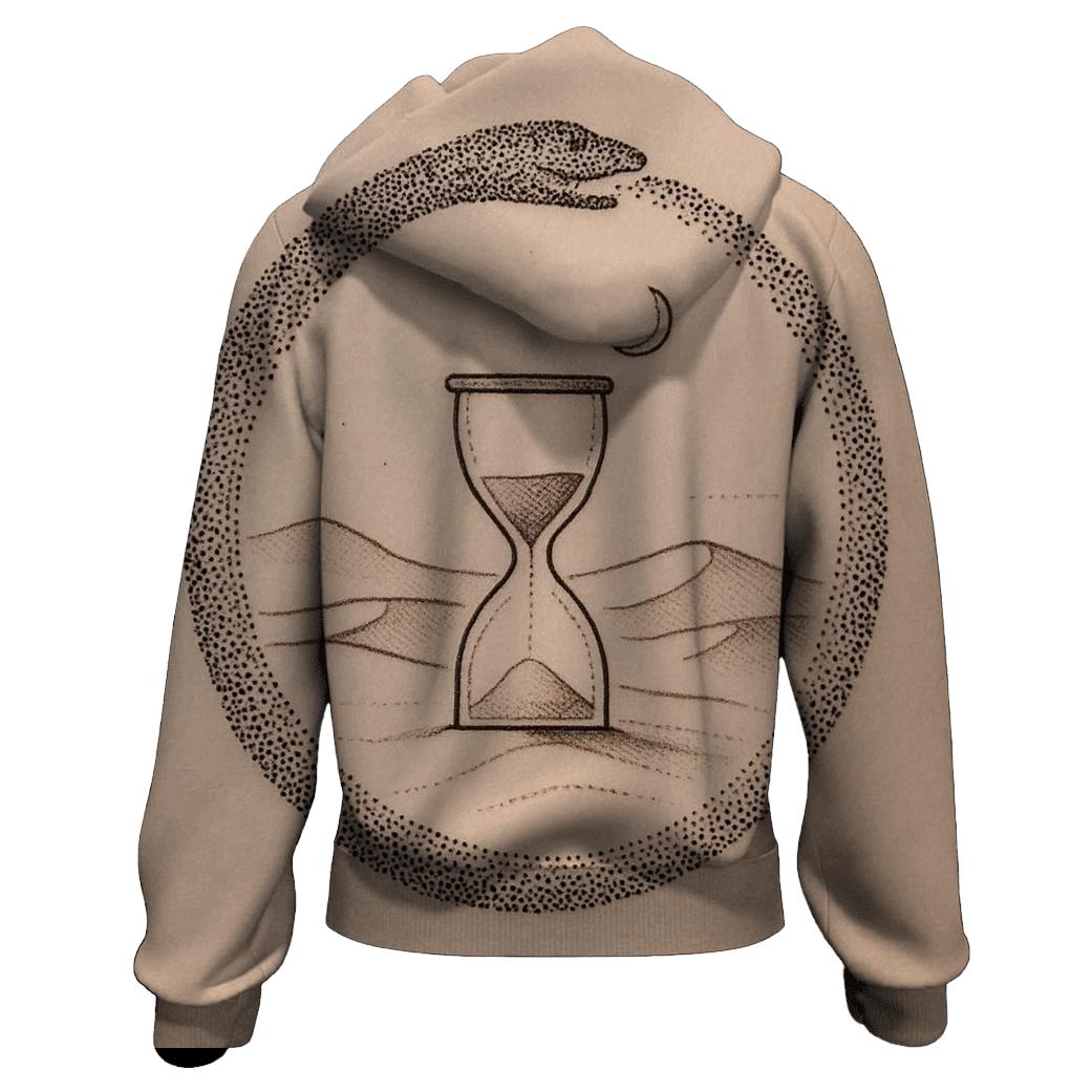 Desert Hourglass Sand Ouroboros printed hoodies