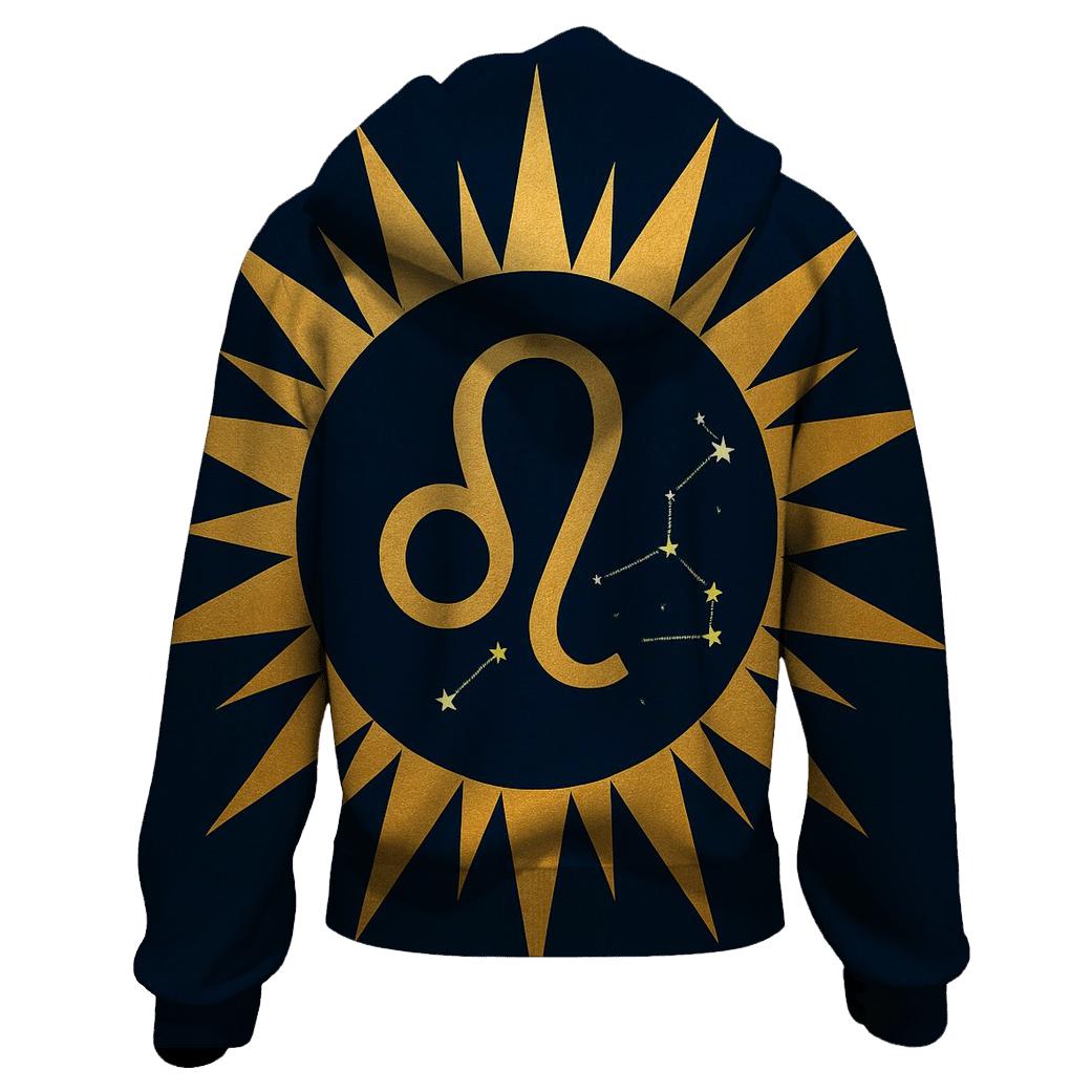 Leo Solar Crest Radiance custom hoodies