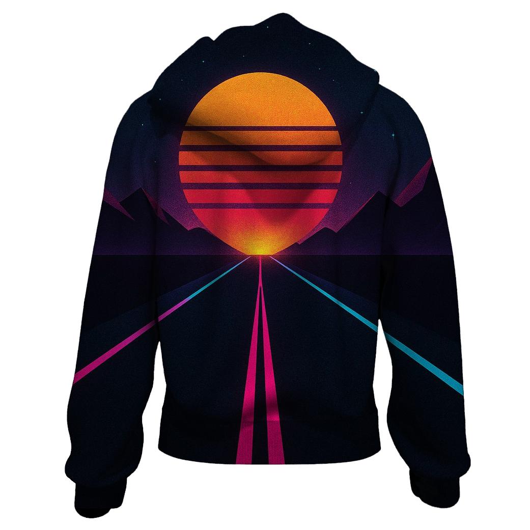 Neon Highway Night Run lightweight hoodies