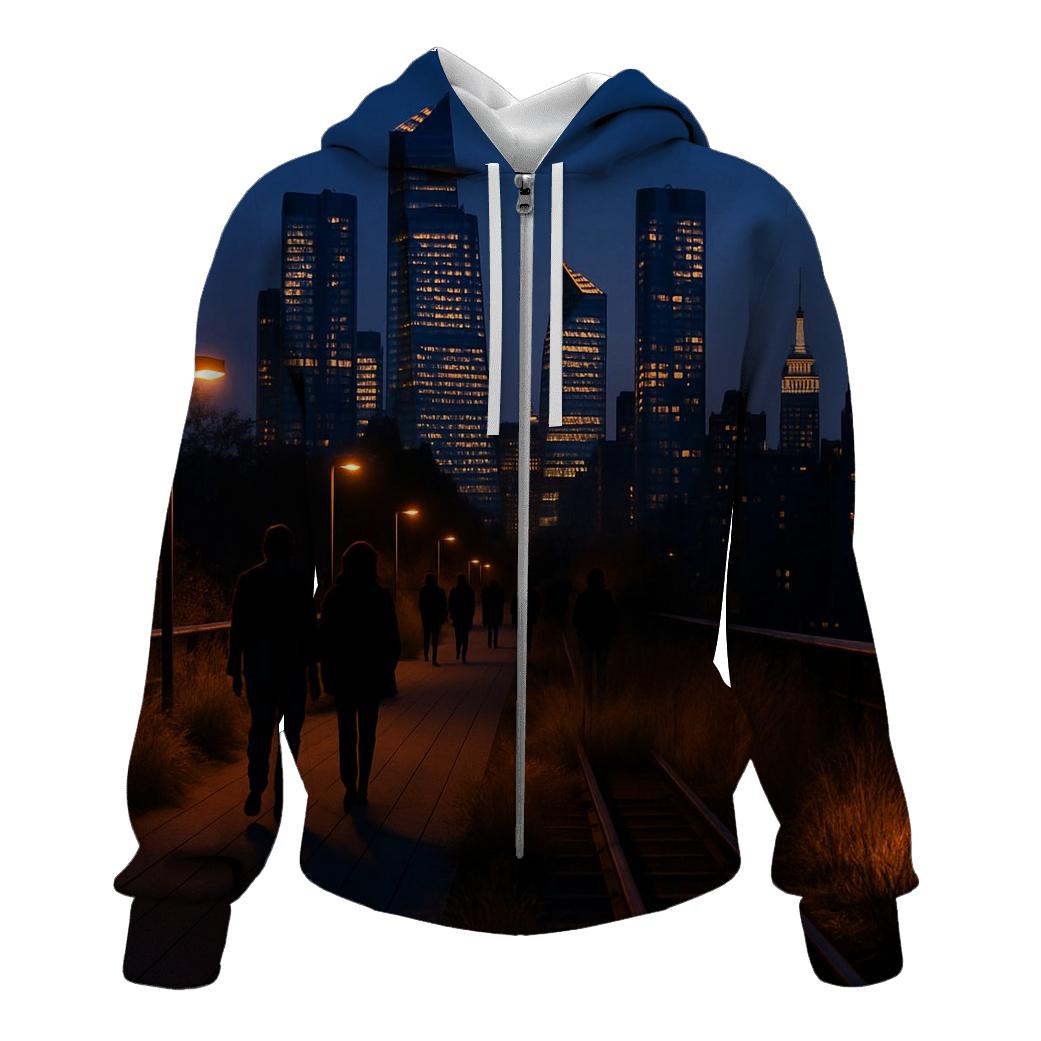 Hudson Yards High Line Twilight View premium hoodies