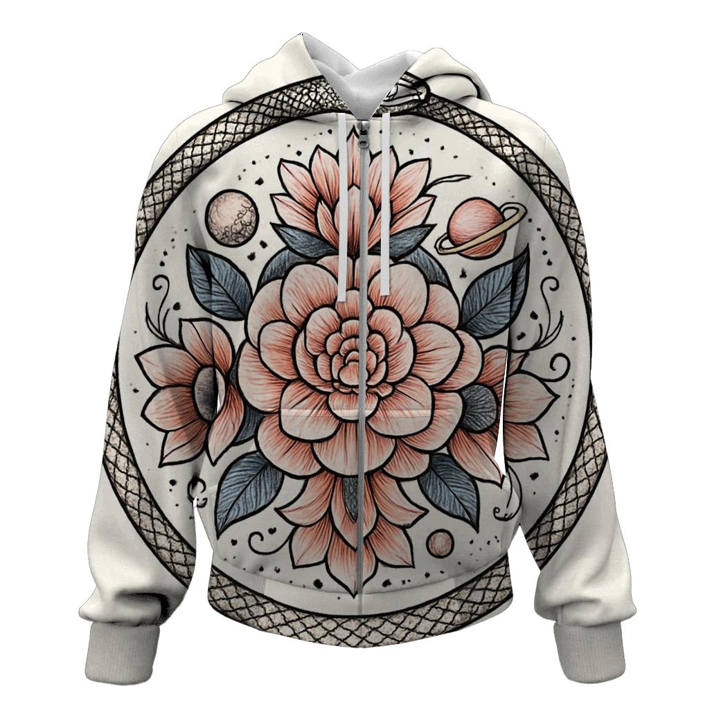 Cosmic Garden Mandala Ouroboros hoodie designs