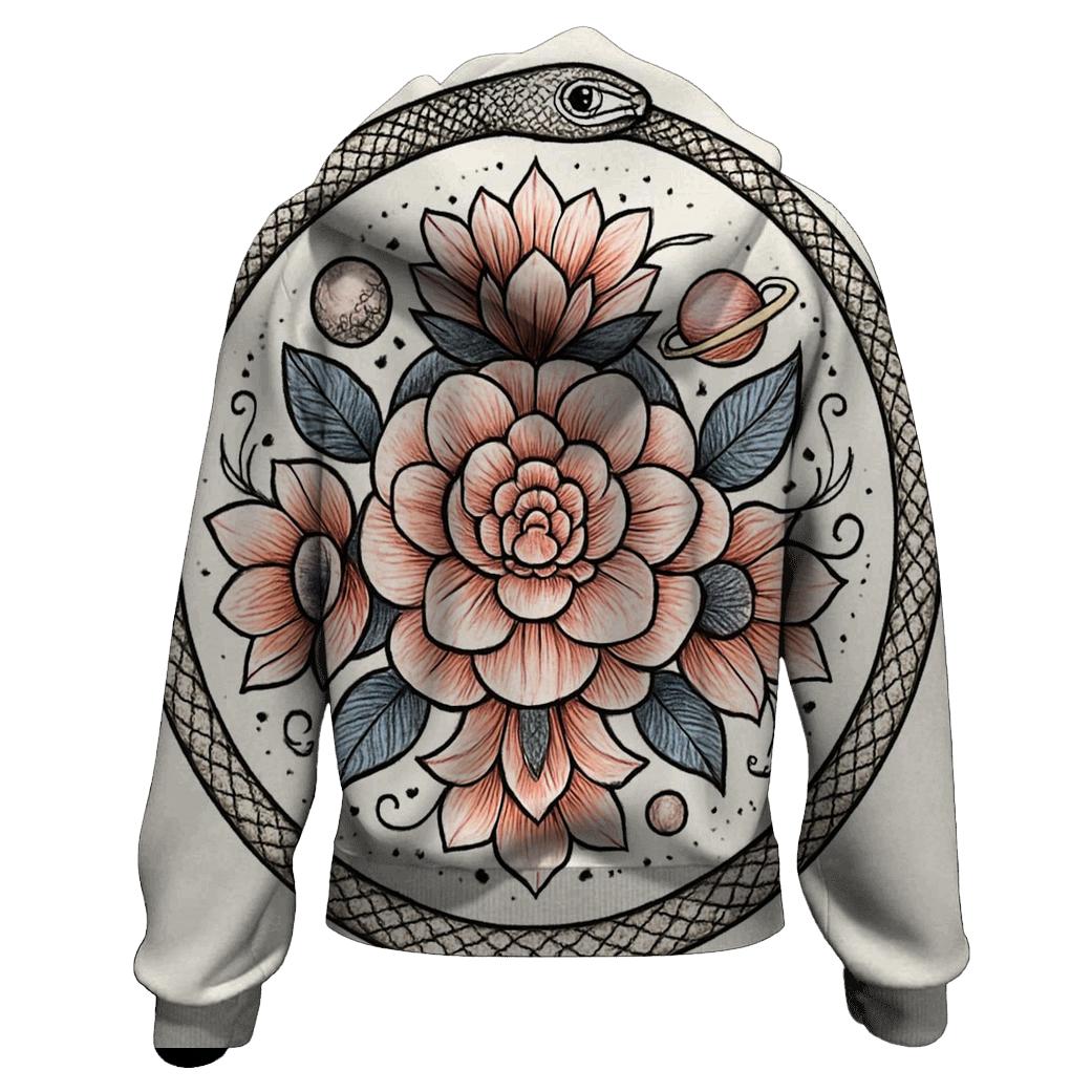 Cosmic Garden Mandala Ouroboros hoodie designs