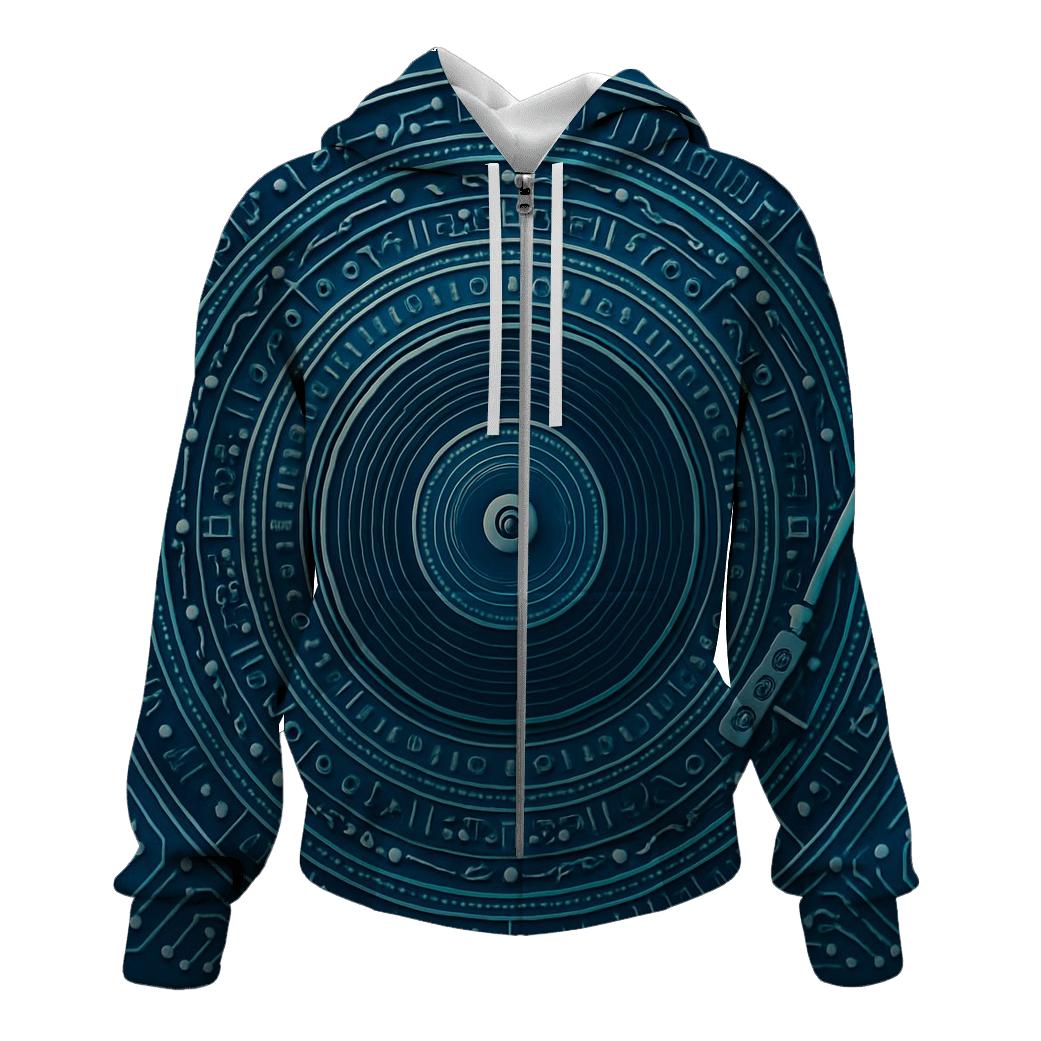 Turntable Circuit Mandala printed hoodies