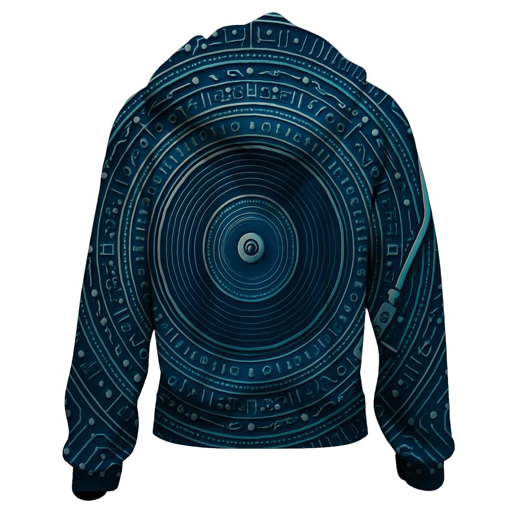 Turntable Circuit Mandala printed hoodies