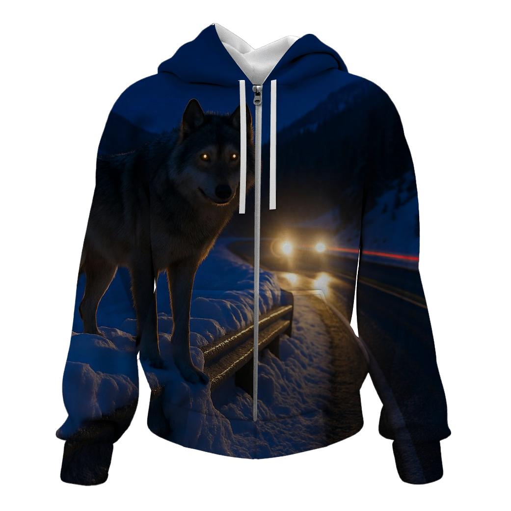 Snowplow Roadside Wolf At Dusk hoodie trends