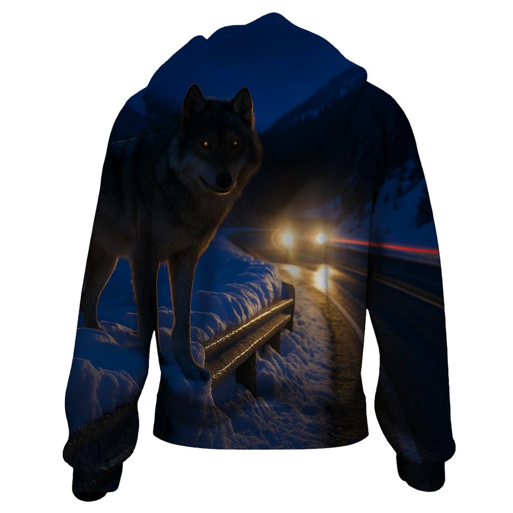 Snowplow Roadside Wolf At Dusk hoodie trends