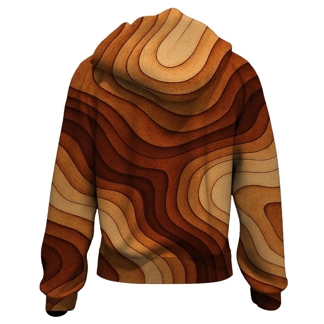 Crema Topographic Lines embroidered hoodies