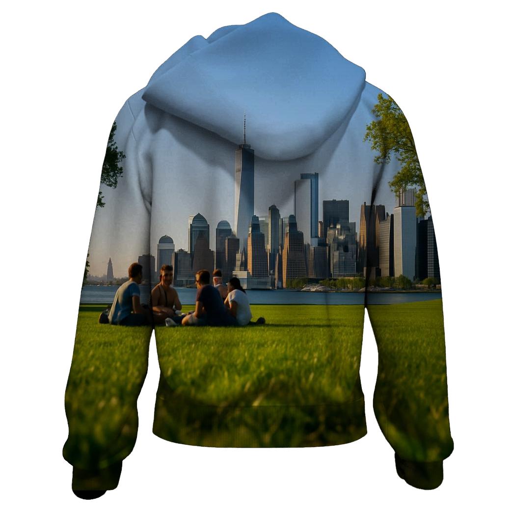 Governors Island Lawn With Skyline Picnic zip-up hoodies