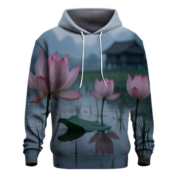 Monsoon Lotus Awakening embroidered hoodies