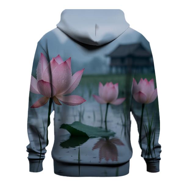 Monsoon Lotus Awakening embroidered hoodies