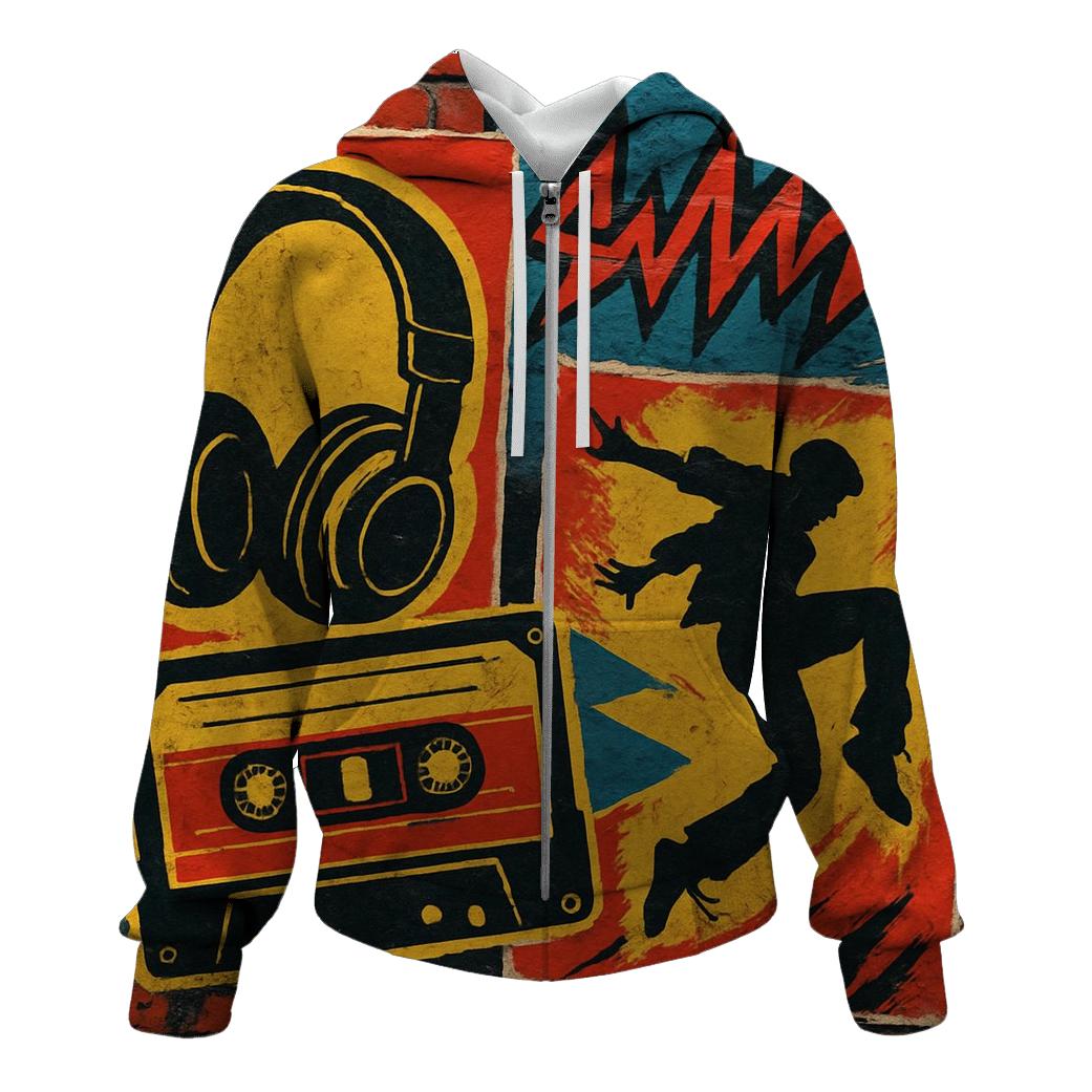 Street Poster Mashup Wall zip-up hoodies