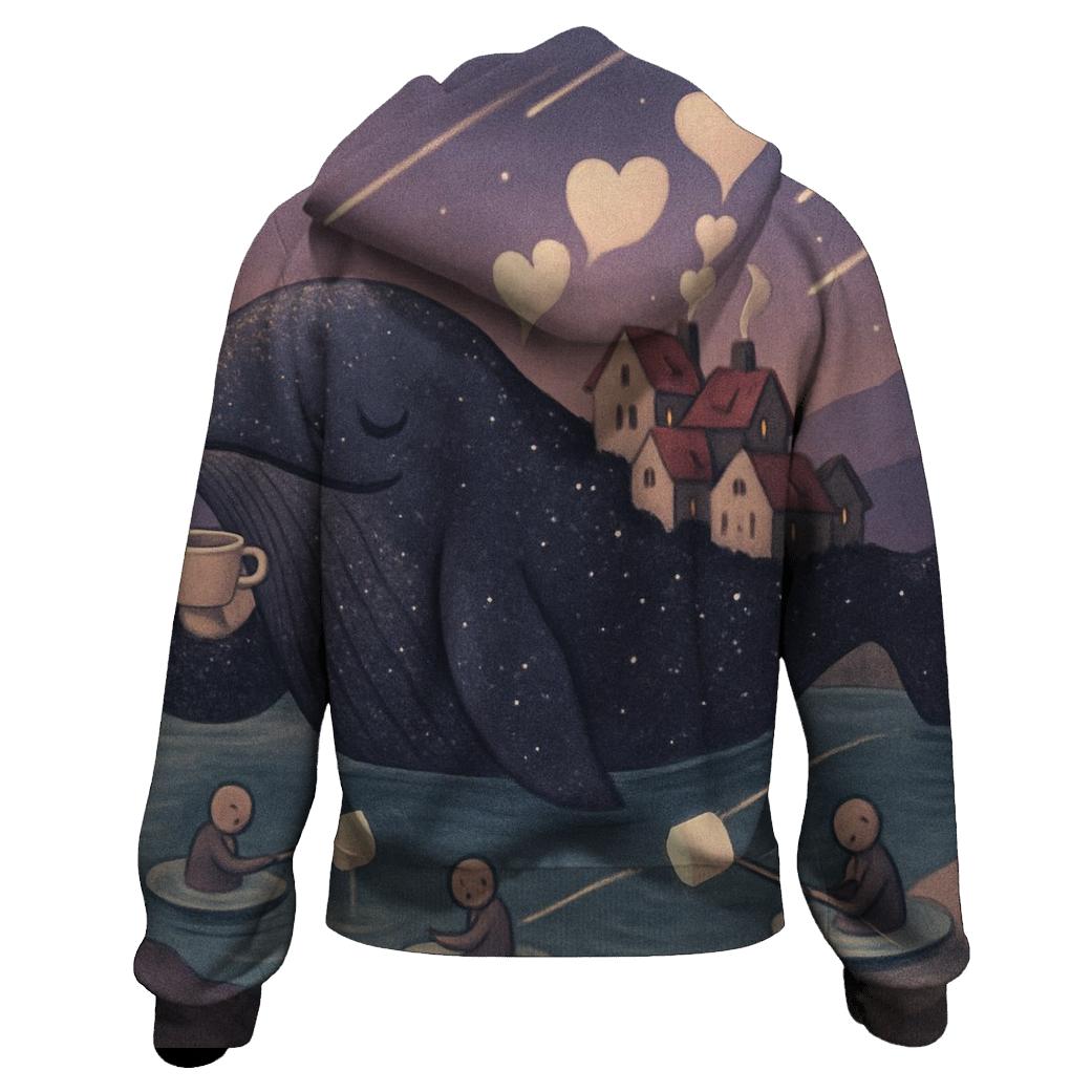 Tea Time With The Meteor Whale zip-up hoodies