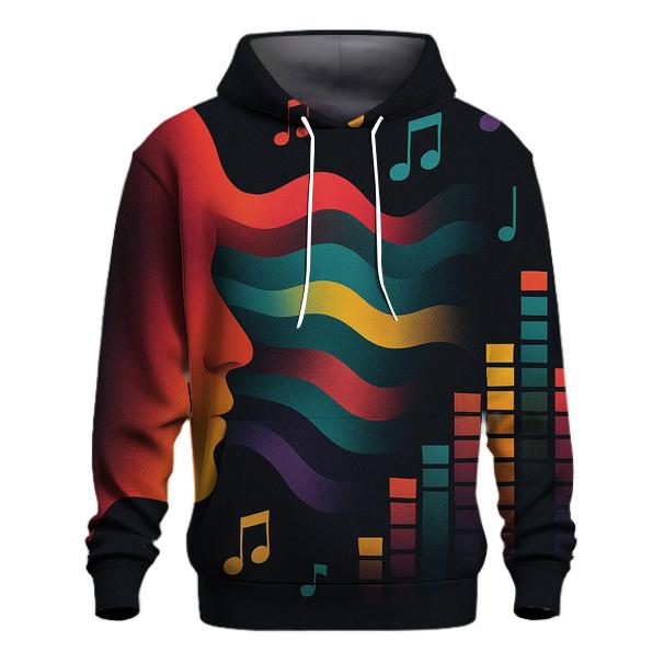 Chromatic Sound Wave Portrait heavyweight hoodies