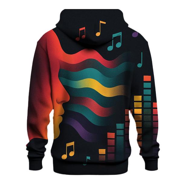 Chromatic Sound Wave Portrait heavyweight hoodies