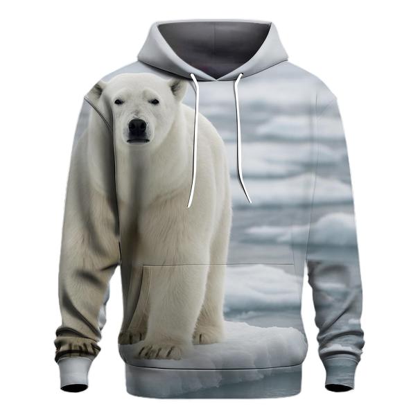 Ice Floe Sentinel Polar Bear designer hoodies