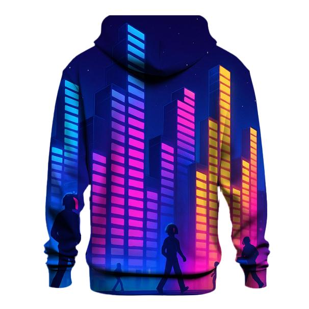 Neon Equalizer Skyline designer hoodies