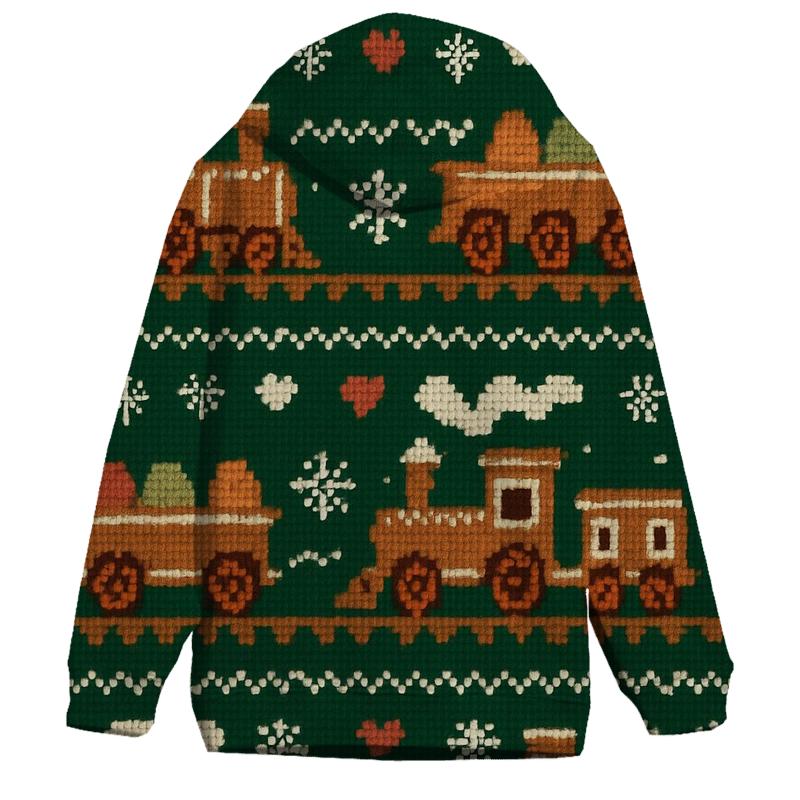 Gingerbread Train Tracks Design premium hoodies