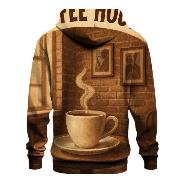 Rustic Vintage Coffee House Poster zip-up hoodies