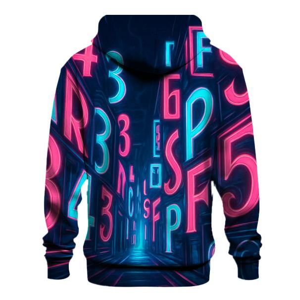 Neon Alley Typography Flow graphic hoodies