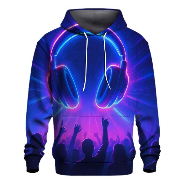 Holographic Headphone Halo printed hoodies