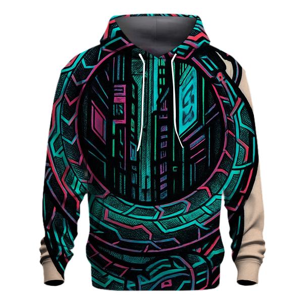 Neon Alley Cyber Ouroboros hoodie styles