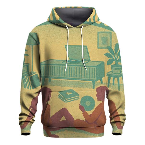Retro Vinyl Listening Party Cover graphic hoodies