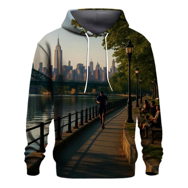 Harlem River Park Skyline Reflection custom hoodies