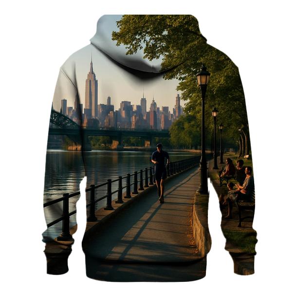Harlem River Park Skyline Reflection custom hoodies