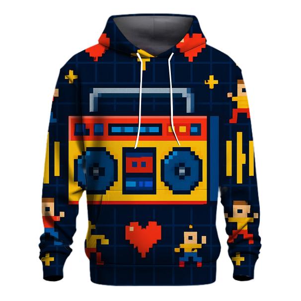 Pixel Boombox Arcade embroidered hoodies