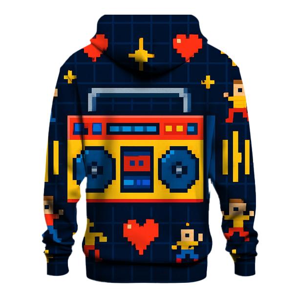 Pixel Boombox Arcade embroidered hoodies