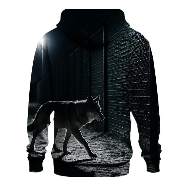 Night Patrol Wolf At Border Fence graphic hoodies