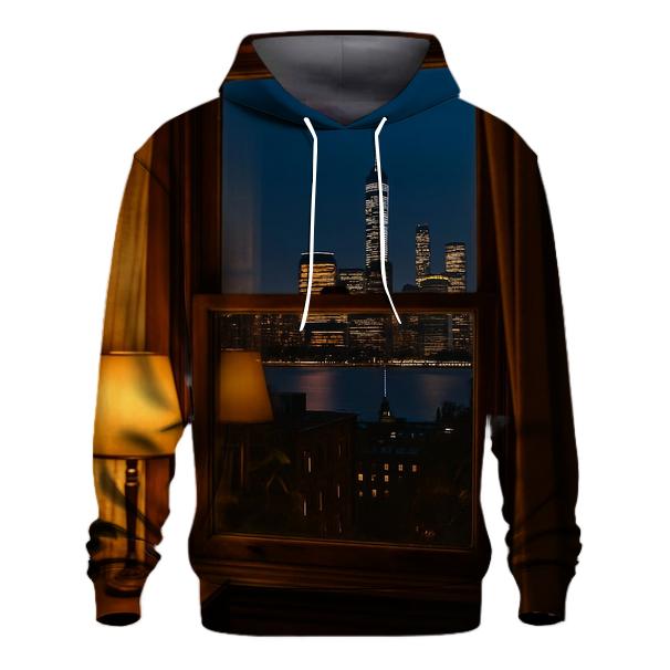 Brooklyn Brownstone Window Skyline Glimpse hoodies fashion